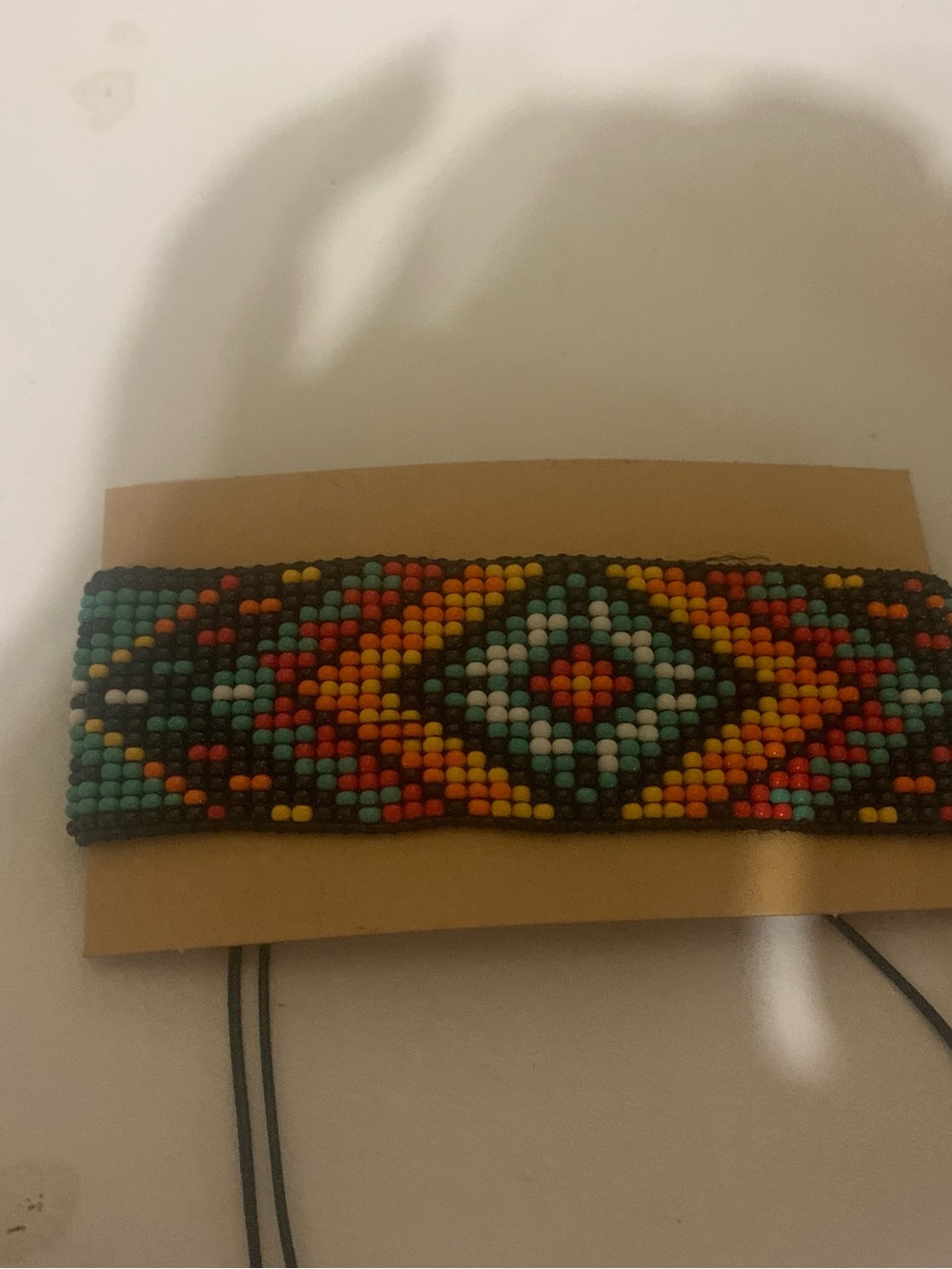 Handmade Multicolor Beaded Hair Barrette - Geo Pattern